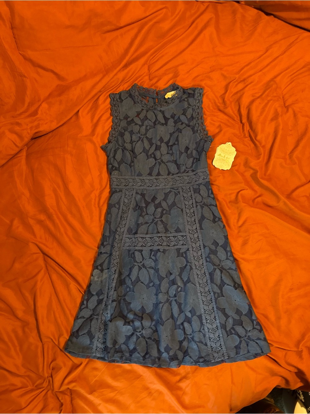 Altar'd State Navy Lace Sleeveless Dress